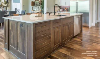 Custom Hazelnut cabinets in kitchen island