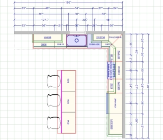 kitchen design drawing by professional carpenter 
