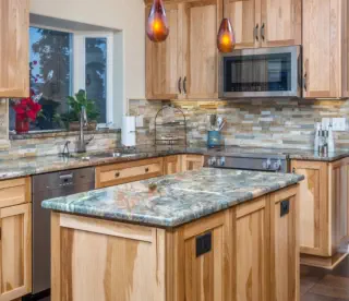 Natural Hickory Rustic kitchen layout