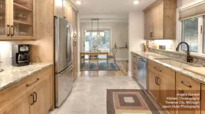 Alder cabinets in modern kitchen