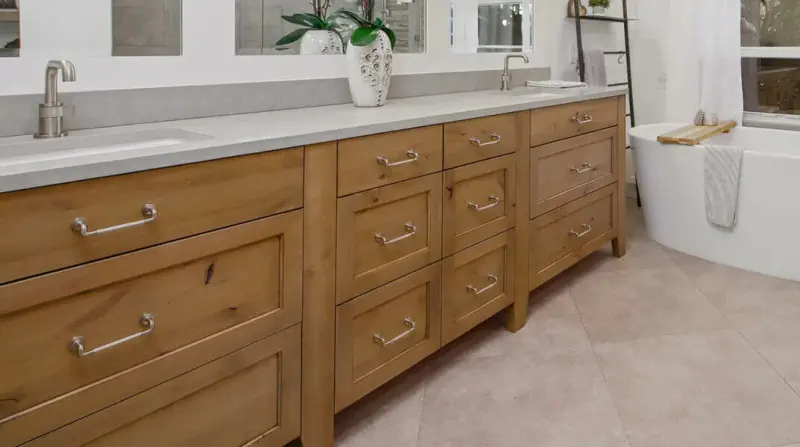 bathroom with large vanity near Rhinelander wi