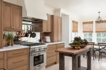 wood cabinets in kitchen