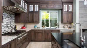Dark Craftsman Kitchen renovation in vilas county