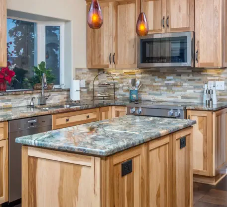 Natural Hickory Rustic kitchen layout