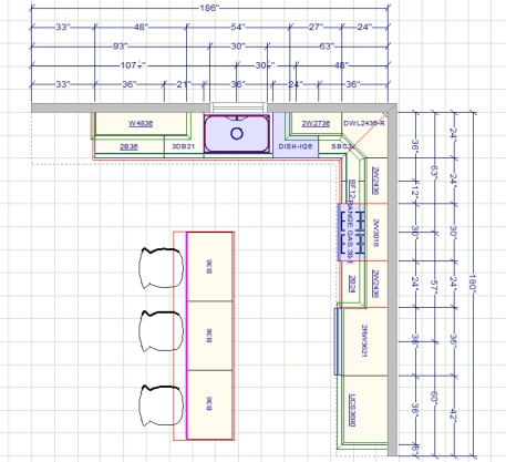 kitchen design drawing by professional carpenter 