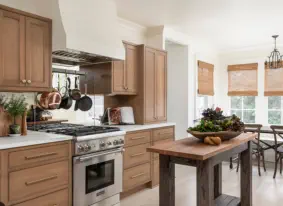 wood cabinets in kitchen